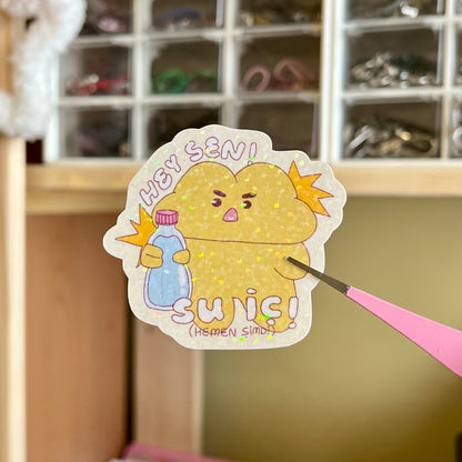 ‘Su iç! Hemen Şimdi!’ Hologramlı Sticker
