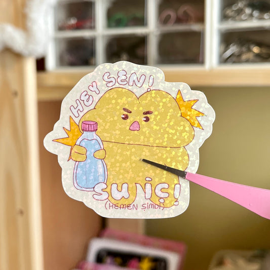 ‘Su iç! Hemen Şimdi!’ Hologramlı Sticker